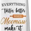 Meemaw Gifts Kitchen Towels - Grandmother Mom Dish Towels, Grandma Birthday Gifts from Grandkids Decorative Absorbent Dishcloths Hand Towel for Kitchen Decor 16x24 Inches