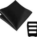 Pocket Squares for Men 11.81" Satin Men's Handkerchiefs with Pocket Square Holder for Wedding Party Prom (Black)
