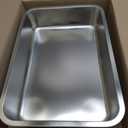 Large Stainless Steel Litter Box with High Sided, Metal Cat Litter Box, Odor-Free Non-Stick Litterbox Pan, Easy to Clean Pet Supplies Toilet Tray for Indoor Cats, Kittens or Multicat Homes