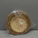 Goaste 5 Pack Round Bamboo Serving Trays, Decorative Flat Wicker Baskets, Handwoven Shallow Wicker Organizers for Food Storage, Fruit, Snacks, Kids DIY Drawing, Wall Hanging Decoration