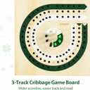 2 x Cribbage Board Game Set, Unique Square 3-Track Cribbage Board Foldable with Card Storage & Magnetic Closure, 9 Multi-Colored Pegs, Playing Cards, Family Travel Board Game for Gatherings & Gifts