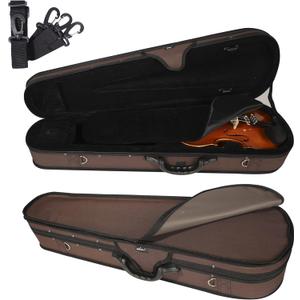 Adm 4/4 Full Size Violin Hard Case Basic Professional Triangular Shape Backpack, Super Light Suspension (Brown)