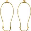 Brass 8 Inch Lamp Harp - 2 Set, Detachable Shade Holder for Table & Floor Lamps, Heavy Duty Bracket with Standard Saddle & Finial