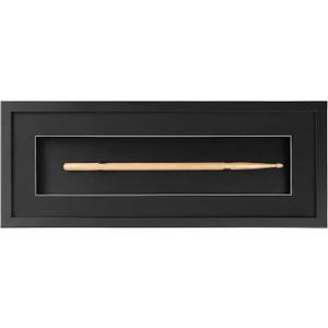 Lineshading Universal Drumstick Display Frame Set 239 Inch Black Frame with Matting Drumstick Wall Mount Display Case, UV Protection, Black White Trim