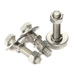 1/4-20 x 1-1/4" Hex Head Cap Screws Bolts and Nuts, Flat Washers, Spring Washers, Stainless Steel 18-8 (304), 10 Sets