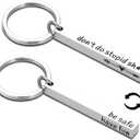 Drive Safe Keychain for Him Graduation Gift for Boys 16-18 Funny Don't Do Stupid Sht Keychain for Teens Boys Stupid Gifts for Son Daughter Things for Teens New Driver Gifts Birtdhay Gift for Teen