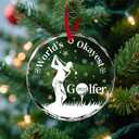 Worlds Okayest Golfer Glass Christmas Ornament, Funny Golf Gift for Men and Dad, Holiday Tree Hanging Decoration, Golf Lover Gifts 2025