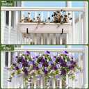 Homsunny Artificial Fake Flowers for Outdoor, 2PCS Realistic Fake Outdoor Flowers Plants, UV Resistant Silk Faux Flower for Outside Front Door Porch Planters Patio Yard Garden Window