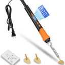 K KERNOWO Mini Iron for Crafts, 100W Small Tiny Iron for Crafts, Digital Display Adjustable Temperature Mini Patch Clothes Shoes Sewing and Hats, Portable and Lightweight (Orange)
