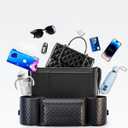 MTGOCHA Modern Car Purse Holder Between Seats,Large Front Seats Car Organizer with Tissue Box(Fits for 160 Regular Size Tissues),Storage Pocket,Handbag Holder,Black