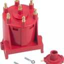 Car Ignition Distributor Cap and Rotor Kit External Coil 8430 fits for 1985-1995 Chevy GMC 8430 4.3L V6 Accel 8133, MSD 8430 Plastic Metal Red