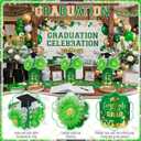 LemonRoad 57Pcs Class of 2026 Graduation Table Flower Centerpiece Includes Gold Foil Congrats Grad Vase with Artificial Flower Mini Graduation Cap for Grad Party Decorations Prom Decor(Green, Gold)