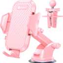 VICSEED Pink Phone Holders for Your Car, [True Military-Grade Shockproof Strongest Suction Power], 3-in-1 Dashboard Windshield Vent, Truck Boat Stand Cell Phone Mount for iPhone Android All Phones