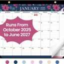 Desk Calendar 2026-2027, 21-Month Calendar Runs Unitl June 2027, Large 17" x 12" Monthly Desktop & Wall Calendar for Home & Office - Twilight Petals
