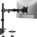 HUANUO Single Monitor Mount, Monitor Arm for 13-32 Monitors up to 17.6 lbs, Adjustable Stand with 16 Max Height, Desk Mount with C-Clamp and Grommet Base, VESA 75x75mm or 100x100mm