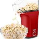 DASH Fresh Pop Popcorn Maker - Oil-Free, Air Popcorn Popper - With Measuring Cup & Recipe Guide - Perfect for Movie Nights - 16 Cups, Red