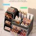 Booklov Makeup Organizer for Vanity, Large Capacity Cosmetic Display Case with Drawers, Countertop Beauty Storage Holder for Skincare, Brush Eyeliner Perfume Eyeshadow Lipsticks, Counter Desk, Black