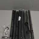 1 Inch Curtain Rods for Windows, 32 to 144 Inch Black Rustic Curtain Rod Set, Modern Design Drapery Tubes with Brackets Room Divider, For Indoor and Outdoor