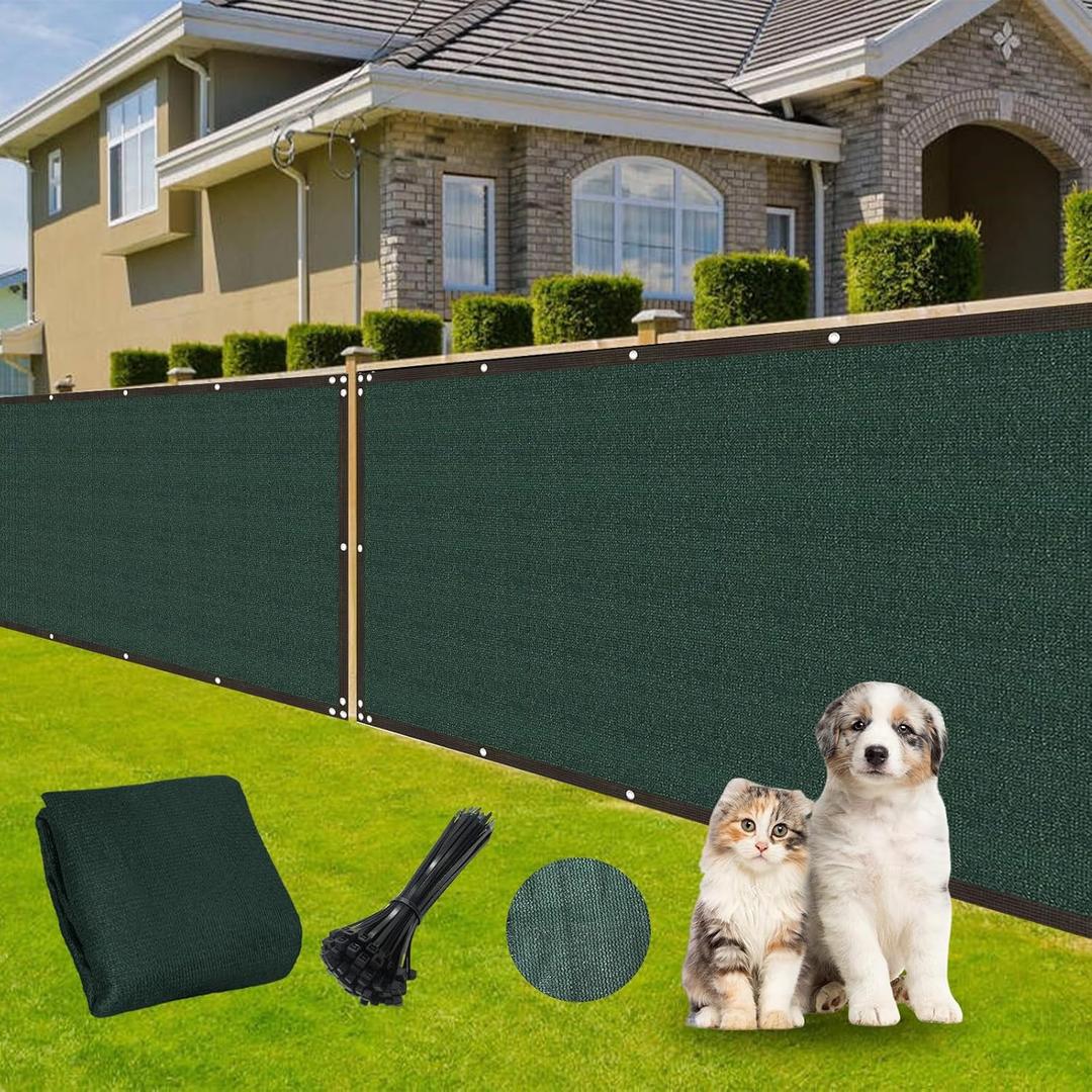 Fence Covering Outdoor Privacy Screen for Fence  Fence Privacy Screen for Balcony, Yard, Patio, Garden, Zip Ties Included (Green, 4x50Ft)