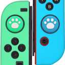 2 x Swi-itch Controller Ni-Tendo Swi-itch Transparent Cover, Ni-Tendo Swi-itch Soft Film Compatible with O-L-E-D Swi-itch Controllers (Comes with 2 Thumb Sleeves)