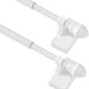 Magnetic Curtain Rods for Metal DoorsNo Tools Required,Multi-Use Adjustable Appliance for Windows Iron Steel Places, White (9-16 Inch | 2 Pack)