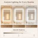 24x36 LED Lighted Bathroom Mirror for Vanity
Front Lights and Backlit, Rounded-Corner Rectangle, 3 Colors, Dimmable, Anti-Fog, Memory, Tempered Glass, UL