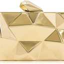 Milisente Women's Clutch Purses Metallic Bridal Party Geometric Evening Clutches Bags Cocktail Formal Handbags