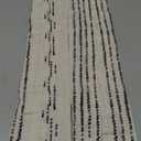 jinchan Boho Kitchen Curtains Linen Tier Curtains Bohemian Cafe Small Drapes Striped Mudcloth Farmhouse for Bathroom RV Camper Light Filtering Rod Pocket 2 Panels Black on Beige