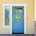 2 x St Patricks Day Decorations, Lucky Shamrock Decorations Irish Ornament, St Patrick's Day Wreath Door Sign for Home Wall Farmhouse Indoor Outdoor Decor Party Supplies