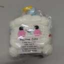 Lyreh Positive Cake Plush, Emotional Doll Support Birthday Cake Crochet with Encouragement Card for Positive Gift Birthday Graduation Gift Home Office Decoration