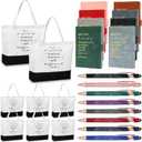 Paterr Employee Team Appreciation Gifts Bulk Thank You Gifts Leather Notebooks Canvas Tote Bags Ballpoint Pens for Employee(Rich Colors, 8 Sets)