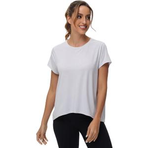 MCEDAR Women's Workout Short Sleeve Tops Loose Fit Casual Yoga T-Shirts Breathable Running Athletic Tee Shirts Size 3XL