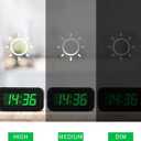KWANWA 1.2 Inch Small Digital Alarm Clock, Green LED Display with Adjustable Brightness & Night Mode, Battery Operated Portable Desk Clock, for Bedroom, Travel, Kids, Wall Mount (Snooze, 12/24H), Black Case-green Led