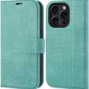 OCASE Compatible with iPhone 16 Pro Wallet Case, PU Leather Flip Folio Case with Card Holders RFID Blocking Kickstand [Shockproof TPU Inner Shell] Phone Cover 6.3 Inch 2024, Denim Green