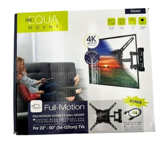Equa Mount Full Motion Tilting TV Wall Mount for 22" to 50" TVs - Small TV Mount