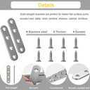 24 Pack Straight Brace Brackets 3 Inch Stainless Steel Flat Mending Plates, Heavy Duty Repair Fixing Joining Brackets for Wood Furniture with Screws, Silver, CAM-S8016-24
