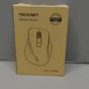 TECKNET Wireless Mouse, Bluetooth Mouse (BT5.0/3.0 & 2.4G) Rechargeable 4800 DPI Silent Mice, Computer Mice with USB A Receiver,Ergonomic Grips Optical Cordless Mice for Laptop/Mac/PC,Black