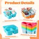 6 Pack Plastic Classroom Organizer Caddy with Handle, Multicolored