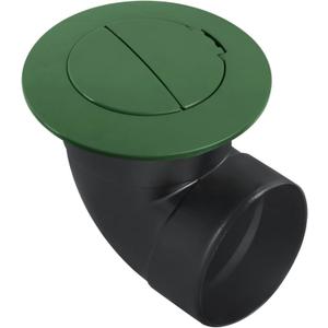 Pop-Up Drainage Emitter with Elbow for NDS 4-Inch Sewer and Drain Fittings Works with Drainage Systems Including Catch Basins and Channel Drains, (Green)