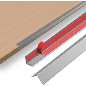 2pcs*48in Aluminum L Molding Corner Guards, Peel & Stick Wall Protection & Decoration, Aluminum Tile Edge Trim (Matte Gray 2pcs (0.8in))