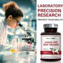 Beef Organs Supplement, Grass Fed Beef Liver, Kidney, Heart, Pancreas, Lung, Spleen, Bone, Total Body Wellness & Performance, Non-GMO, Gluten-Free, 120 Count