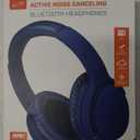 Active Noice Canceling Bluetooth Headphones in Blue BY iLive ANC 15 hr charge HD sound built in mic soft comfort fit