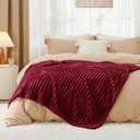 Bedsure GentleSoft Deep Red Fleece Blanket for Couch - Cozy Soft Blankets for Women, Cute Small Throws for Girls, 50x70 Inches
