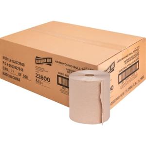Genuine Joe GJO22600 Embossed Hardwound Roll Towels (Pack of 6) (Kraft)
