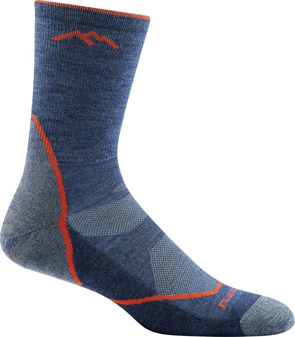 Darn Tough Men's Light Hiker Micro Crew Lightweight with Cushion Sock (Style 1972) (X-Large, Denim) 1 Pair