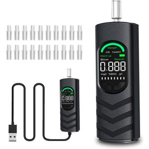 Breathalyzer Alcohol Tester, USB-C Rechargeable Breath Alcohol Tester with Color LCD Display, Semiconductor Sensor