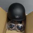 Motorcycle Half Helmet, DOT Approved Adult Men Women Retro Open Face Helmets, Helmet for Adults, Half Shell Helmet (Medium, Matte Black+G)