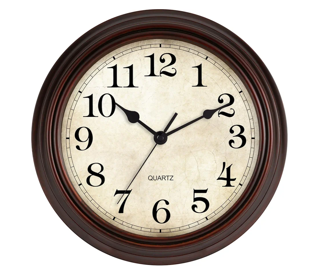 HYLANDA Wall Clock, Bronze Silent Non Ticking Battery Operated Clocks, Decorative for Living Room, Bedrooms, Kitchen, Office (14 inch)