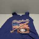 American Flag Baseball Player Bat Fan Catcher Pitcher USA Tank Top Size L,  Black