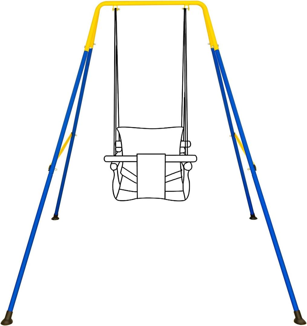 Swing Stand, Metal A-Frame Hammock Chair Stand, Foldable Baby Swing Frame(Seat Is Not Included)